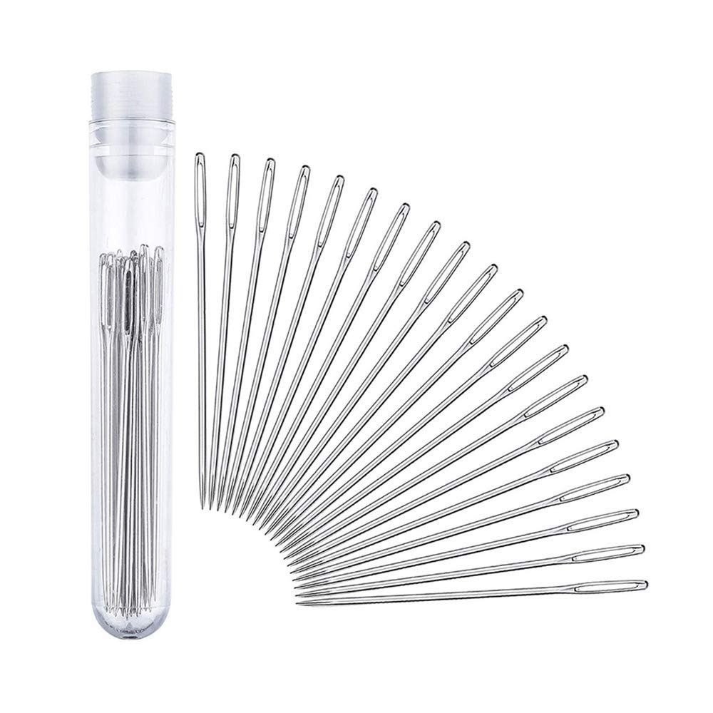 Needles with Large Eyes, 40 Pieces 2 Inch Sharp Point Needles Sewing Needles with Length 50mm Diameter 0.9mm Easy to Thread Prime