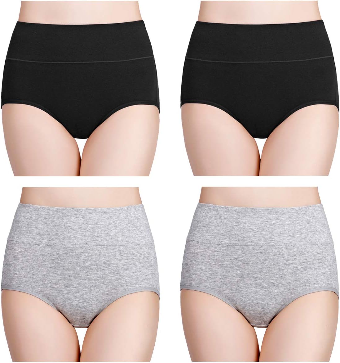 wirarpa Ladies Knickers Cotton Full Briefs High Waisted Underwear Panties for Women Multipack