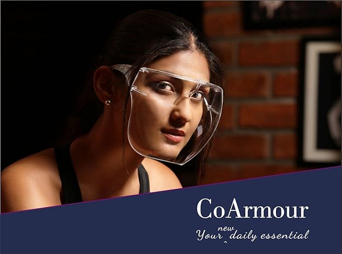 CoArmour - Face Shield | Face Protector | Daily essential Multipurpose Face Cover | Compatible with face masks and glasses.