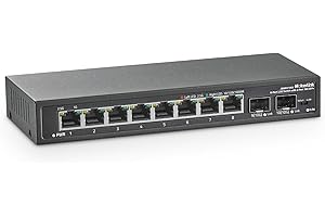 MokerLink 8 Port 2.5Gigabit Ethernet Switch with 2x10G SFP Slot, 8 x 2.5G Base-T Ports, VLAN Isolation, Metal Unmanaged Fanle