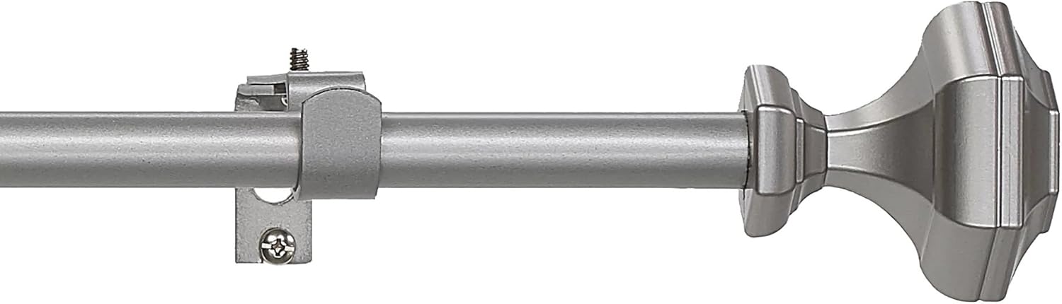 Achim Home Furnishings, Nickel Buono II Decorative Rod & Finial Harlow, 28" up to 48"