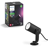 Philips Hue Lily Outdoor Smart LED Spotlight - White & Color Ambiance - Low Voltage Landscape Lighting - 1 Pack - Requires Br