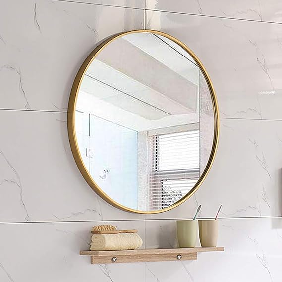 L.BAN Dekorativer hängender Spiegel, einfacher schmiedeeiserner runder