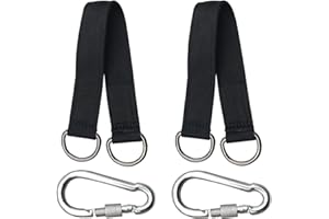 SUPRBIRD Short Straps Tree Swing Straps Hanging Kit, with Carabiners, Heavy Duty Suspension Kits for Gym Fitness Cable Machine Extension, Hanging Pulleys, Rings,Hammock Tree Straps (Holds 440lbs)
