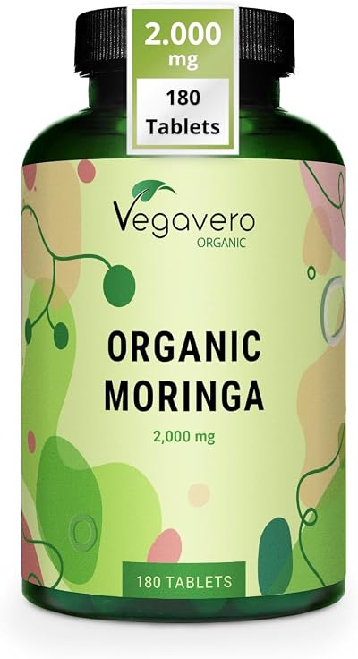 Vegavero Organic Moringa Oleifera Tablets 2000 mg 180 Vegan Non-GMO
