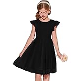 Haloumoning Girls Tutu Dress Ruffle Short Sleeve Fluffy Summer Party Tulle Dress for Kids 5-14Y