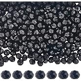 PONABEADIY 1 Box 10 Strands 830PCS Faceted Czech Rondelle Glass Beads with Holes Crystal 6MM Black Opaque Small Loose Spacer Charms Bead Bulk for Jewelry Making Earrings Necklace DIY Craft Supply