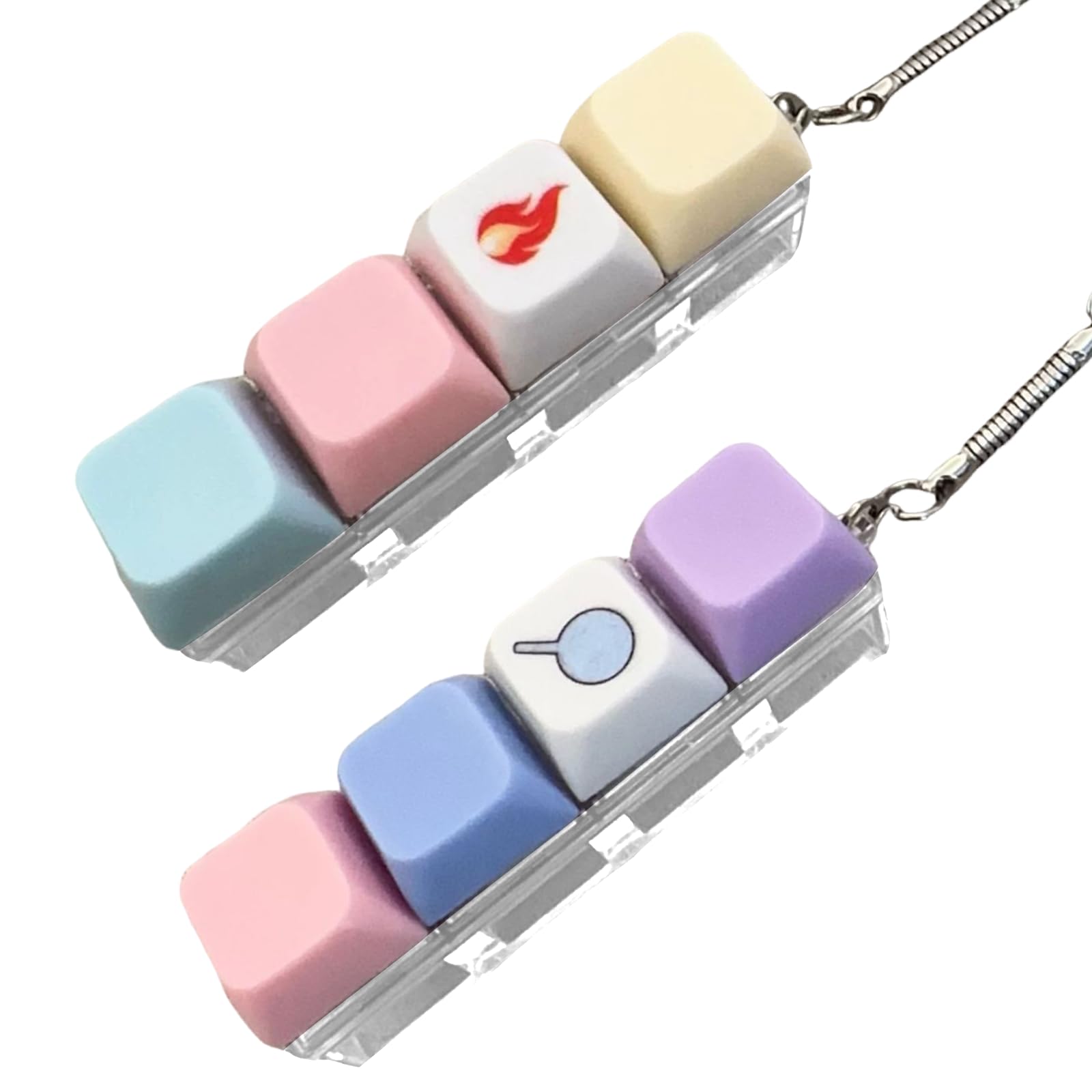 2PCS Keyboard Fidget Toy, Fidget Keyboard, Fidget Keyboard, 4 Keys Keyboard Decompression Toys Keyboard Keychain Toys Finger Keyboard Caps Toy for to Relief Stress Pass the Time (3)