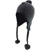 Trendy Apparel Shop Pom Pom Winter Ear Flaps Soft Fuzzy Peruvian Beanie Hat