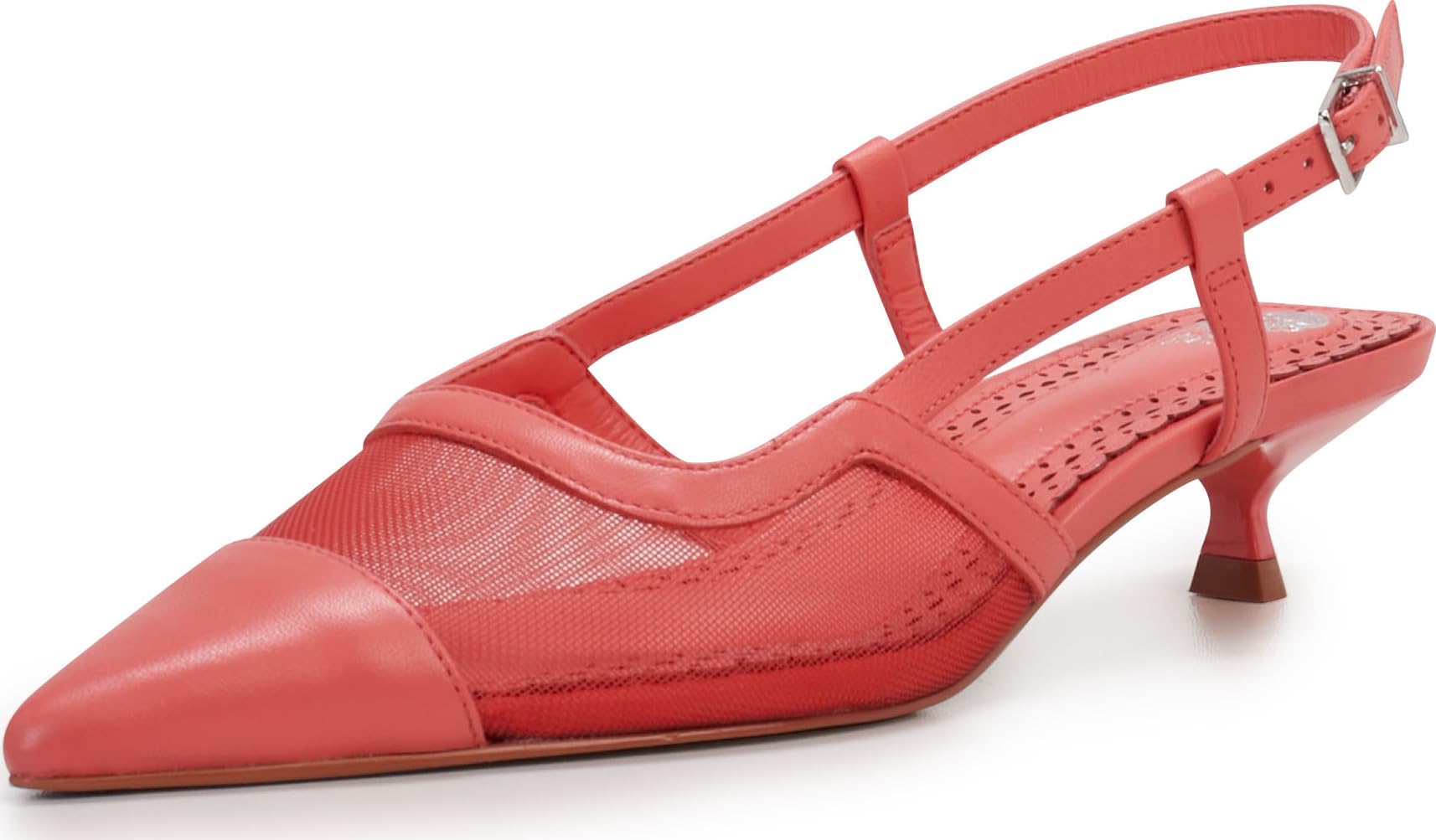 Vince Camuto Women’s Renira Slingback Kitten Heel Pump, Peach Pop, 5.5
