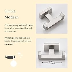 Suyar Double Bath Towel Hook, SUS304 Stainless