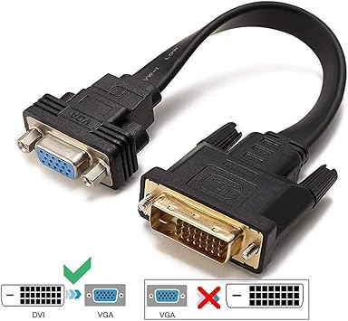 ConnBull Adaptador DVI-D 24+1 a VGA Macho a Hembra Cable ...