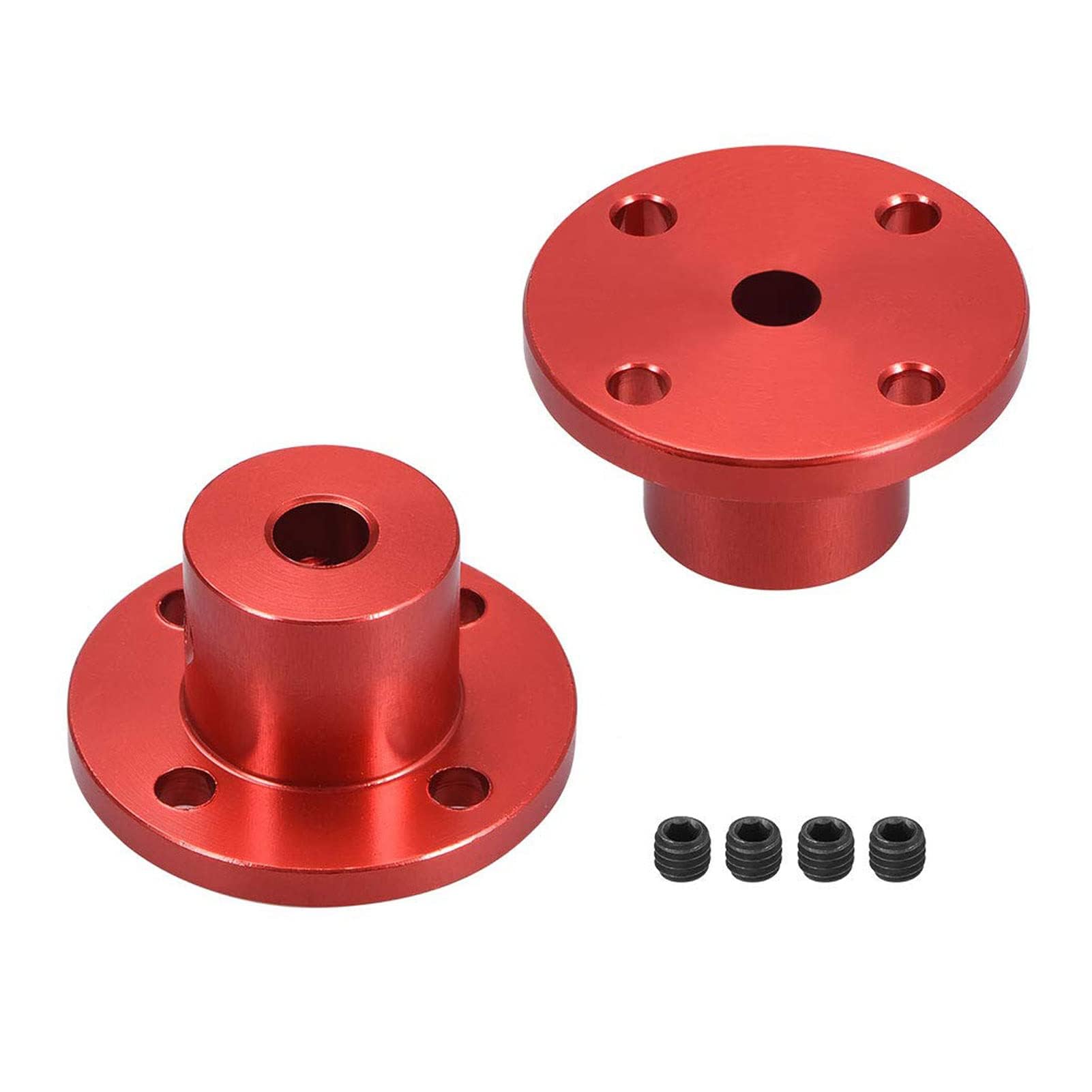 TA-VIGOR Rigid Flange Coupling 5mm Inner Dia, Motor Guide Shaft Coupler H15xD15mm Motor Connector for DIY Parts, 2Pcs