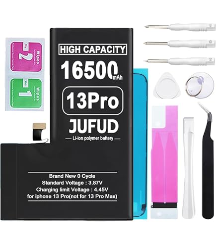 Batterie IPhone 13 Pro Haute Capacité 9300 MAh - Remplacement Modèles A2636 A2638 A2639 A2640 A2483 Avec Kit Outils