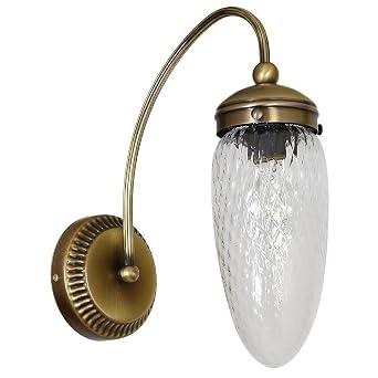 Tropfen Wandleuchte Jugendstil Messing Klar Zapfenschirm E27