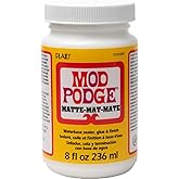Mod Podge Matte Sealer, Glue &amp; Finish: All-in-One Craft Solution- Quick Dry, Easy Clean, for Wood, Paper, Fabric &amp; More. Non-Toxic - Craft with Confidence, Made in USA, 8 oz., Pack of 1
