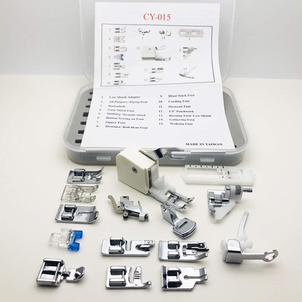 Austin® Premium 15 Piece Sewing Machine Gift Set Kit in Box with Instructions to fit Brother Singer Toyota Janome Necchi Silver Crest and many more.