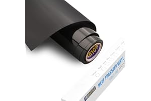 SOMOLUX HTV Iron on Vinyl 12inch x12feet Roll Easy to Cut & Weed Heat Transfer Vinyl DIY Design for T-Shirts Glossy Black