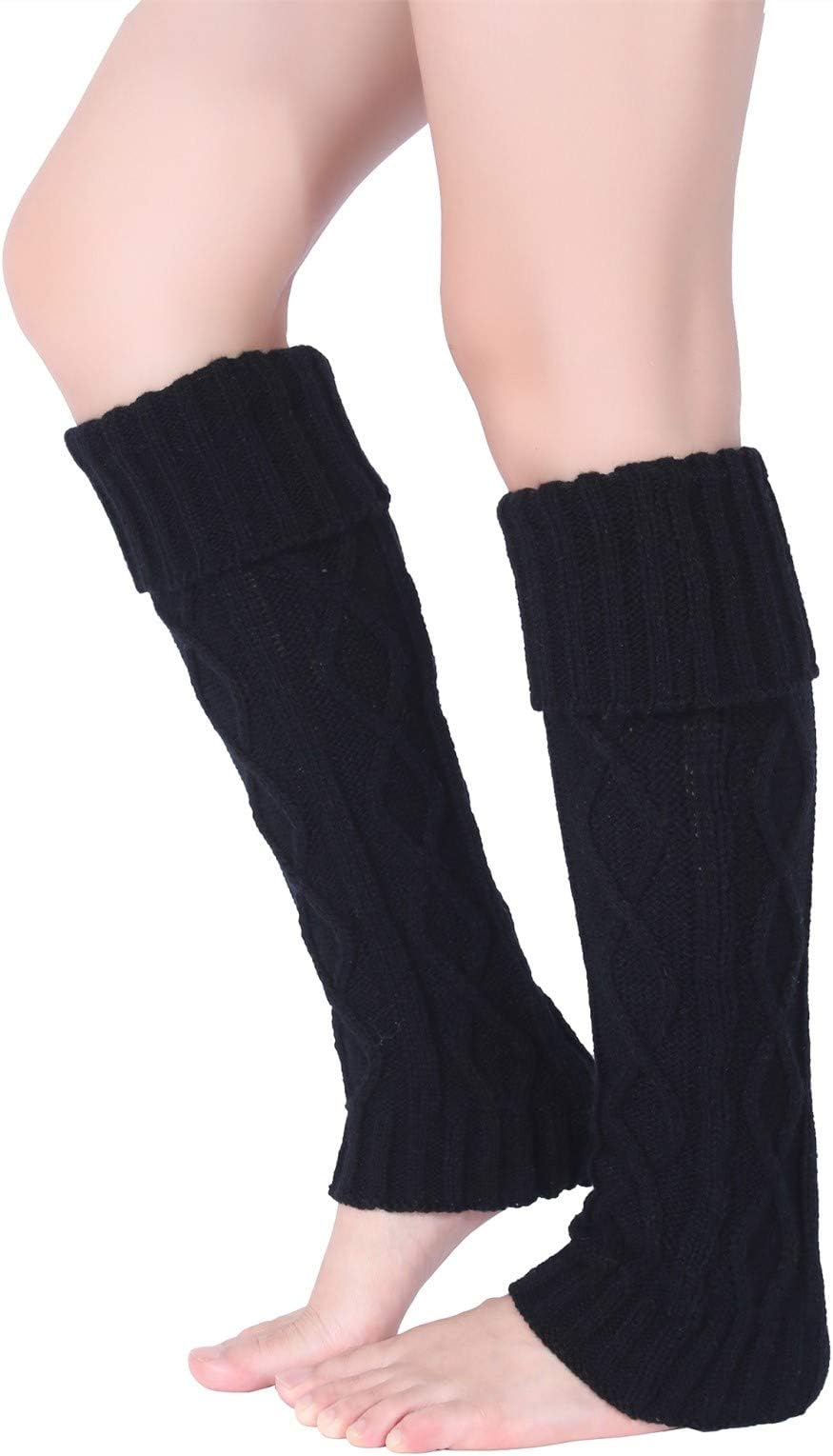 Pareberry Women's Winter Soft Over the Knee High Cable Boot Socks Knit Leg Warmers
