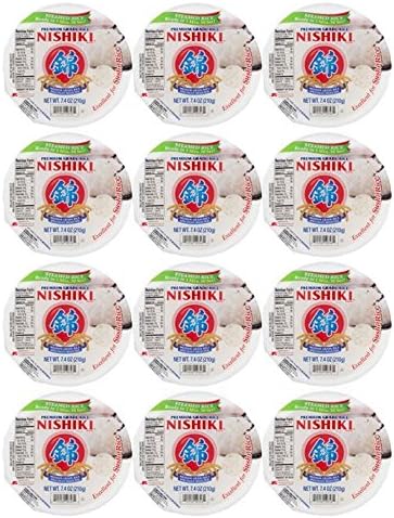 Nishiki Steamed White Rice, 7.4-Ounce (Pack of 12)