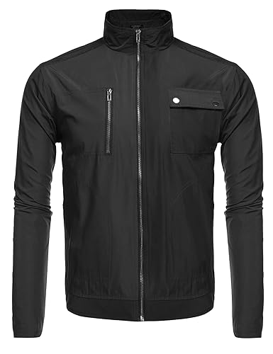 Burlady Herren Bomberjacke Übergangsjacke Fliegerjacke Militär Freizeitjacke Sportjacke Grün Schwarz