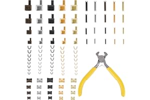 100pcs Jacket Zipper Repair Kit, Metal Zipper Insertion Pin Zip Pull Stop Replacement Ends Stopper with 1 Pliers Latch Slider