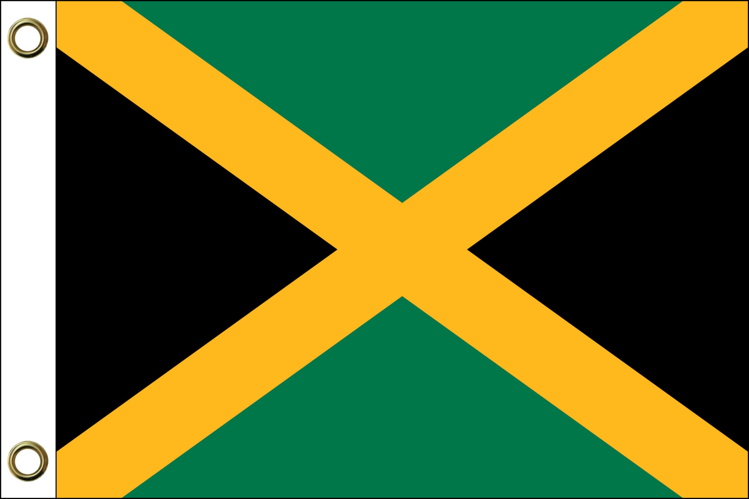 Jamaica flag, 150 cm x 90 cm / 90 x 150 cm, weatherproof and durable, polyester with two eyelets