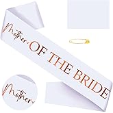 Generic Mother of The Bride Sash with Rose Gold Foil, White Bachelorette Party Sash for Bridal Shower Engagement Supplies Gifts Wedding Accessories for Bride to Be's Mother