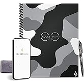 Rocketbook Core Reusable Spiral Notebook, Letter Size 8.5x11, Camo - Lined Pages, App-Connected, Erasable, Durable Cover, Ide