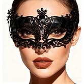 Flimire Masquerade Mask for Women Venetian Mardi Gras Mask Black Prom Ball Party Costume Masks