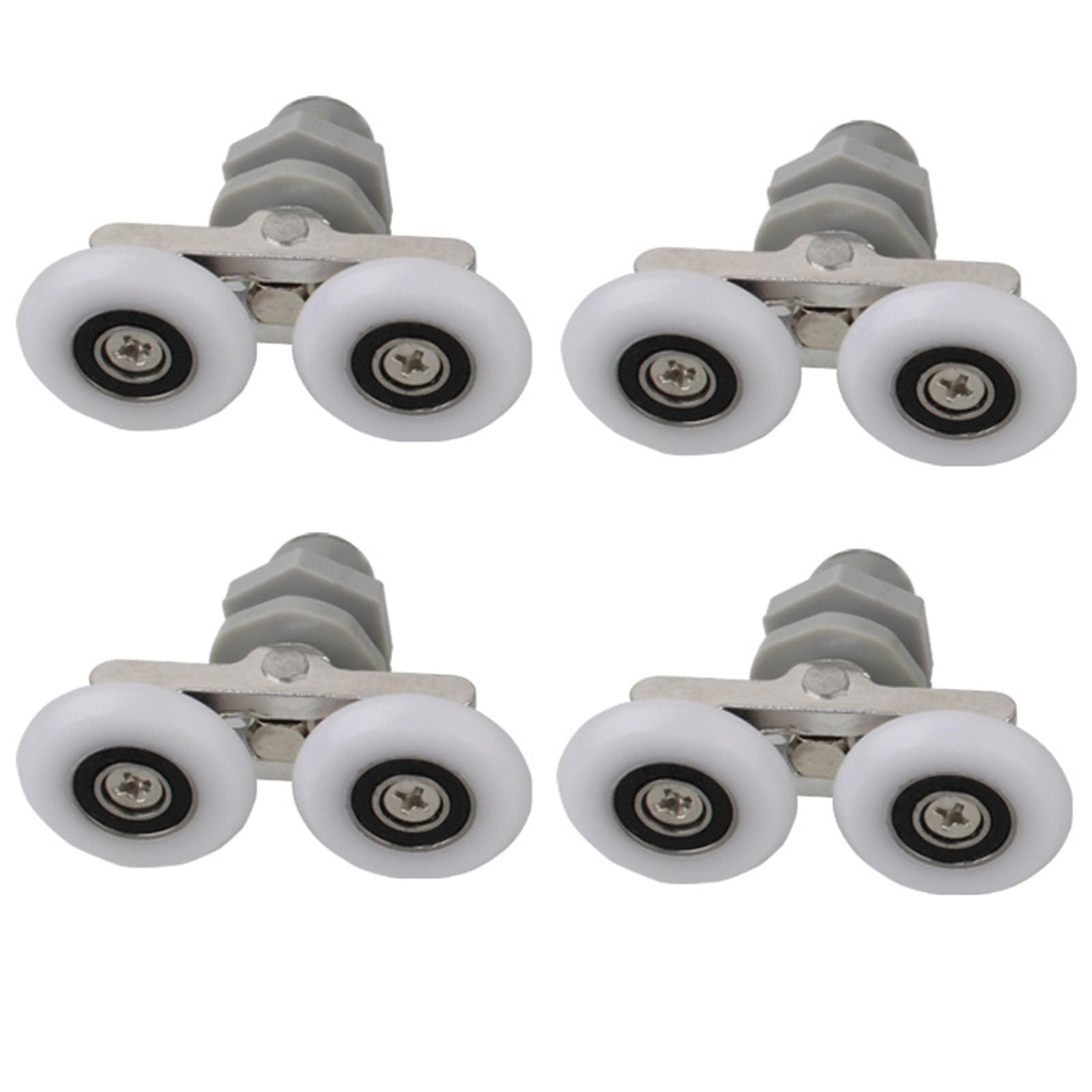 Leliafleury 4PCS Double Sliding Roller 25mm Shower Door Rollers Shower Door Wheel for Bathroom