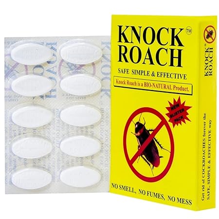 KNOCK ROACH Cockroach Killer Tablets ALTERNATIVE to Cockroach Paste, Cockroach Bait, Cockroach Gel and Cockroach Spray - Odourless, Non Toxic Cock Roach Killer | Anti Roach 120 Tablet Pack PEST CONTROL