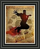 Iron Man art, splatter art, superhero decor,cool pop art, vintage dictionary art print