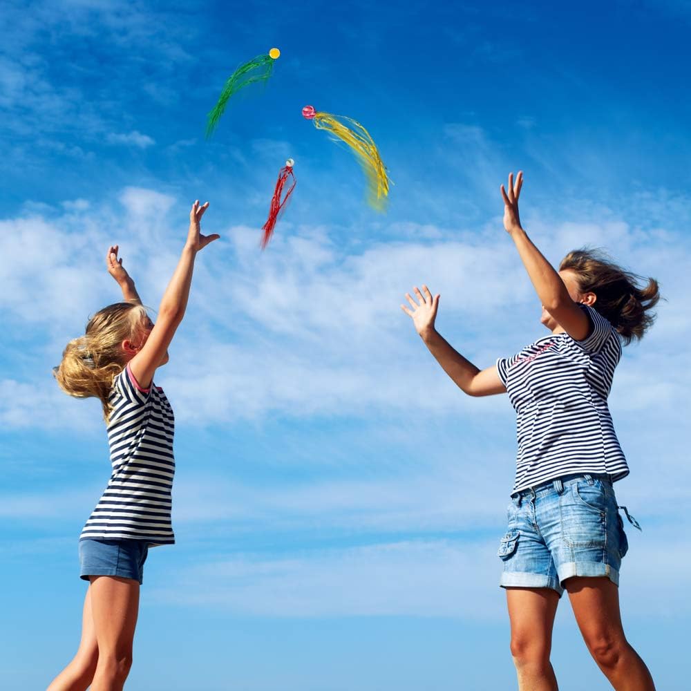 ArtCreativity Comet Balls, Bulk Set of 24, Bouncy Super Balls with Colorful Streamers, Birthday Party Favors for Kids, Goodie Bag Fillers, Fun Assorted Colors: Toys & Games