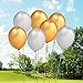 100Pcs 12Inch Thicken Round Pearlescent Latex Balloons- Gold & Silver Latex Balloons -Bachelorette Wedding Birthday Hawaii Party Decoration Supplies
