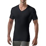 Sweatproof Undershirt for Men with Underarm Sweat Pads (Slim Fit, V-Neck)