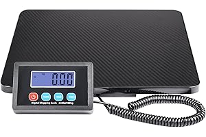 SURMOUNT WAY Surmountway Digital Shipping Scale, 440lbs Postal Scale with Hold/Tare Function, High Accurate Digital Scale with LCD Display, 12”x12”Lightweight Luggage Scale for Warehouse/Market/Post Office/Home