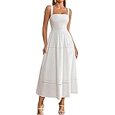 KUTUMAI Summer Corset Midi Dress Elegant Square Neck Flowy A Line Wedding Guest Tea Party Dresses for Women Sundress 2025