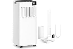 ZAFRO 10,000 BTU Portable Air Conditioners, 4 Modes Portable AC Unit with Fast Cooling/Energy Efficient/Remote/24Hrs Timer for Bedroom/Dorms/Indoor Rooms, White