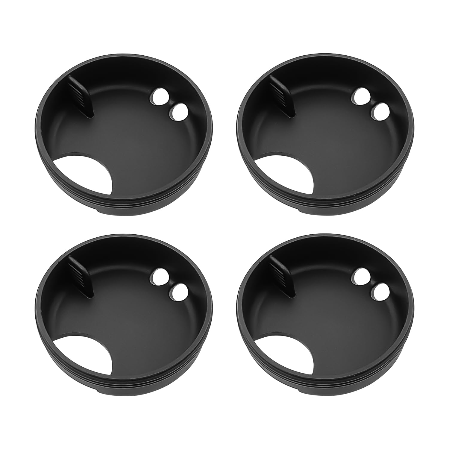 Tabanzhe 4PCS Silicone Mouth Splash Guard Easy Sipper for Wide Mouth Water Bottle Splashguard Insert Lid with Finger Grip Anti-Spill Intended Accessories for 53mm Nalgene Wide Mouth Lid(Black)