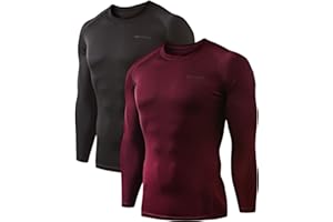 DEVOPS 2 Pack Men's Thermal Long Sleeve Compression Shirts