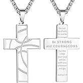 GLITTO Basketball Cross Necklace for Boys Men, Stainless Steel Bible Verse Pendant Chain, Christian Religious Jewelry Gifts for Son Teen Boys