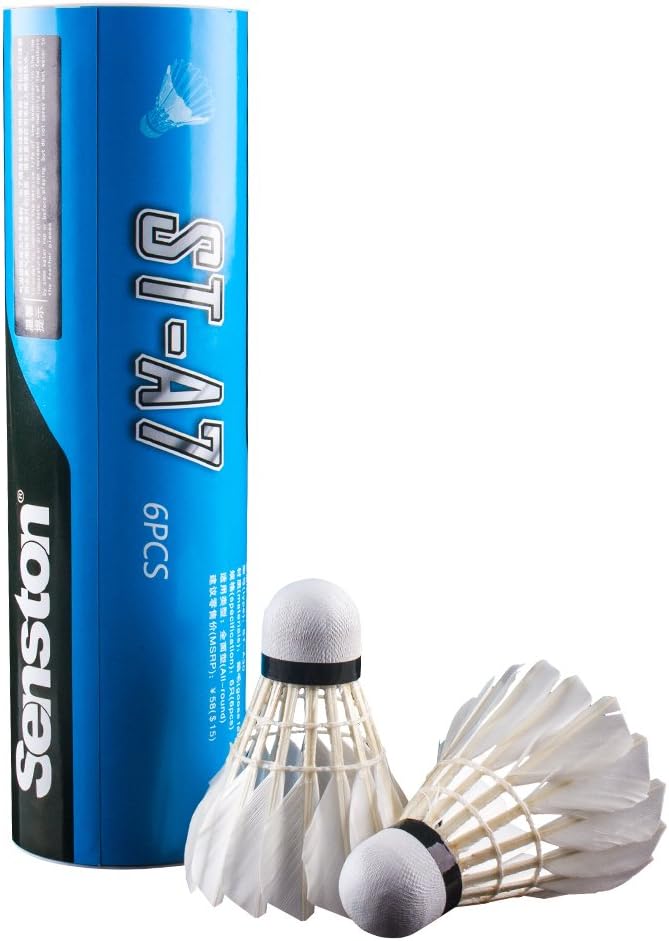Senston Badminton Shuttlecocks 6/12 Pcs Feather Shuttlecocks Training Badminton Balls for Indoor Outdoor Sports Training with Excellent Stability performance and Durability