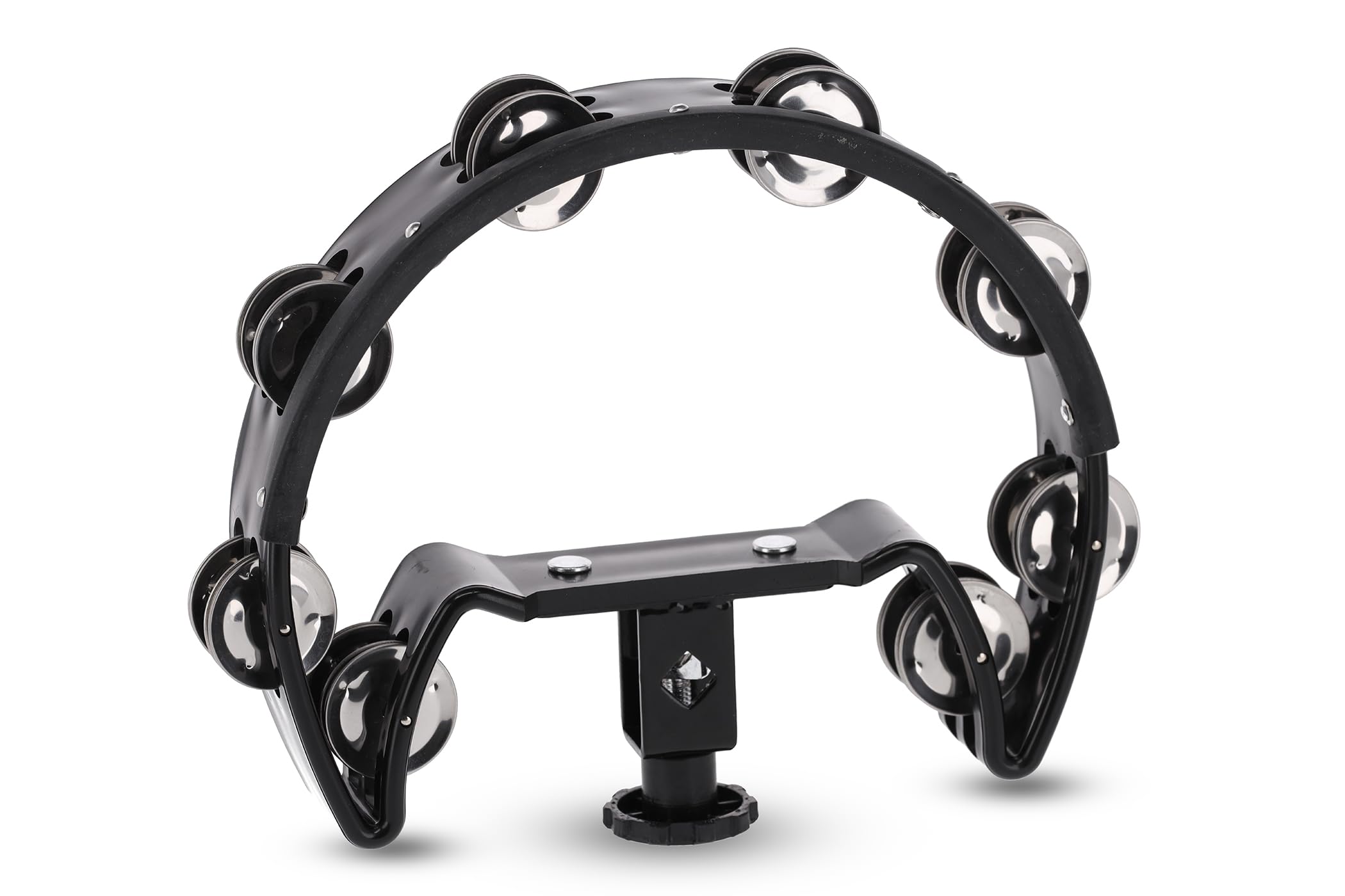 GEWA jingle wreath half moon - 16-pairs of chrome-plated jingles - double row - color black - mountable