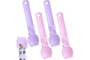 Hpmjz 4 Pcs Cat Strip Feeder Squeeze Sliding Pet Treat Spoon Cat Treat Spoon Easy Feeding Pet Scoop Wet Treats Dispenser Cats Stripe Squeeze Spatula for Kitten Liquid Snack Wet Food
