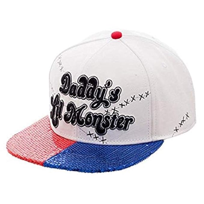 Offizielle Suicide Squad Daddys Lil Monster Pailletten Bill Snapback Cap Mütze - Einheitsgröße