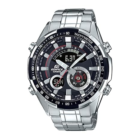 Stainless Steel Chronograph Black Dial Mens Watch-[SSC373]