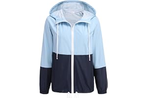 SoTeer Women's Waterproof Raincoat Outdoor Hooded Rain Jacket Windbreaker S-XXXL