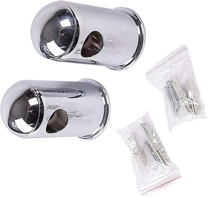 Soytich Lot De 2 Supports Muraux Pour Barre De Douche - Diamètre 22mm, Plastique Chromé
