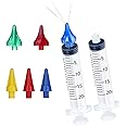 ETTSNU 20mL Ear Syringes for Removing Ear Wax, Cleaning Water Irrigation Kits with 3 Penta-Stream Tips and 3 Tri-Stream Tips Improved Hearing Clarity and Aural Hygiene (clear)